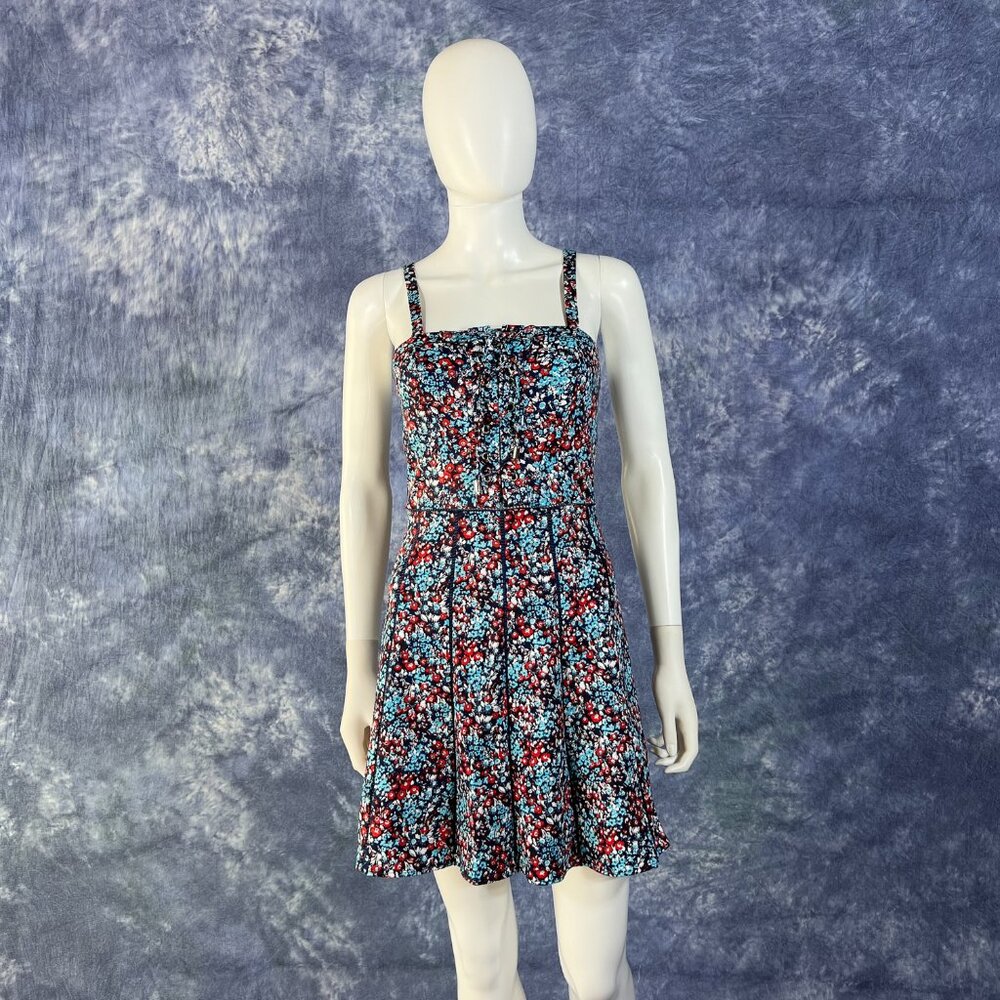 Parker Athena Dewberry Floral Lace Up Mini Dress | XS | Boho Mini